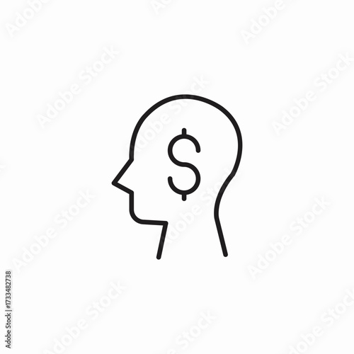 financial thinking mindset icon sign vector