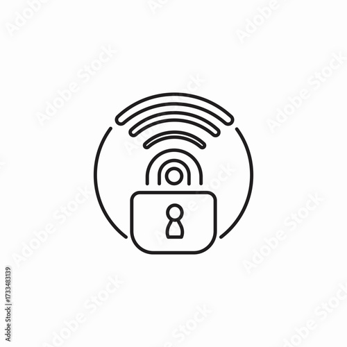 wireless security lock icon sign vector