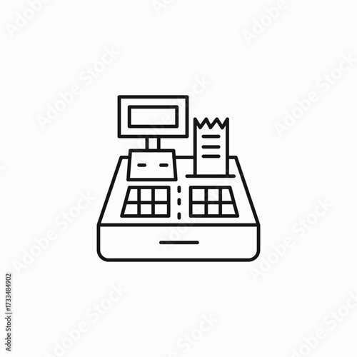cash register receipt icon sign vector