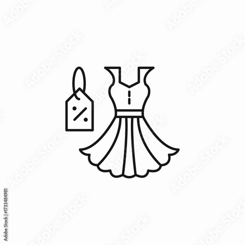dress sale discount icon sign vector
