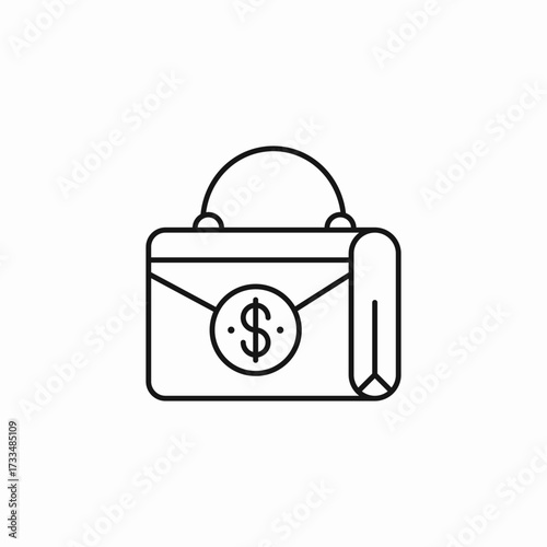 finance briefcase money icon sign vector