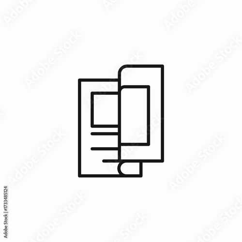 folded magazine publication icon sign vector