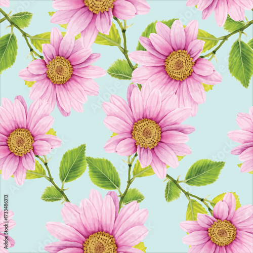 beautiful chrysanthenum seamless pattern