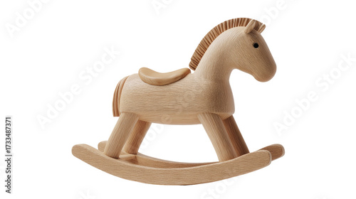 Light-brown wooden rocking horse toy