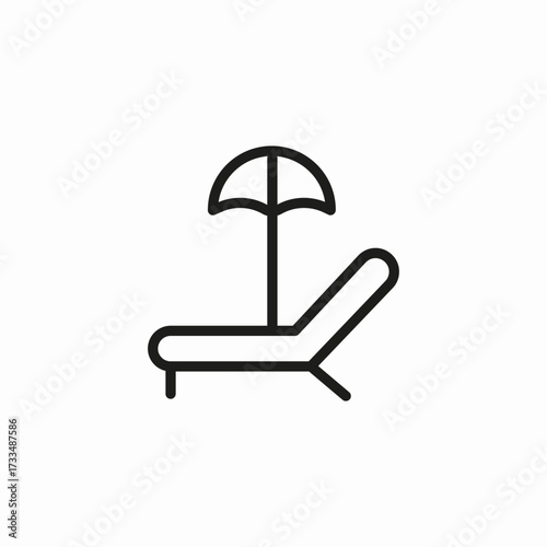 beach lounge chair icon sign vector