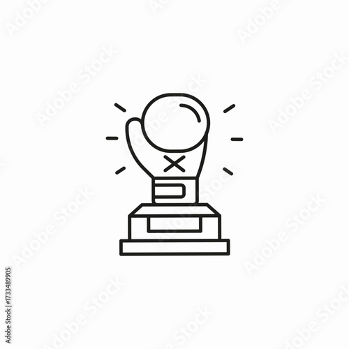 boxing glove trophy icon sign vector
