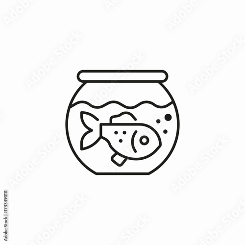 fishbowl goldfish pet icon sign vector