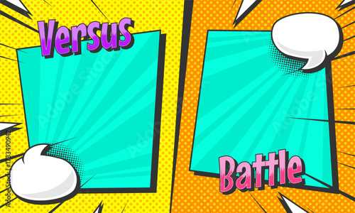 Battle versus background template art for image or text