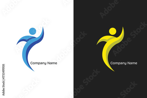 Abstract Human Figure Logo Design