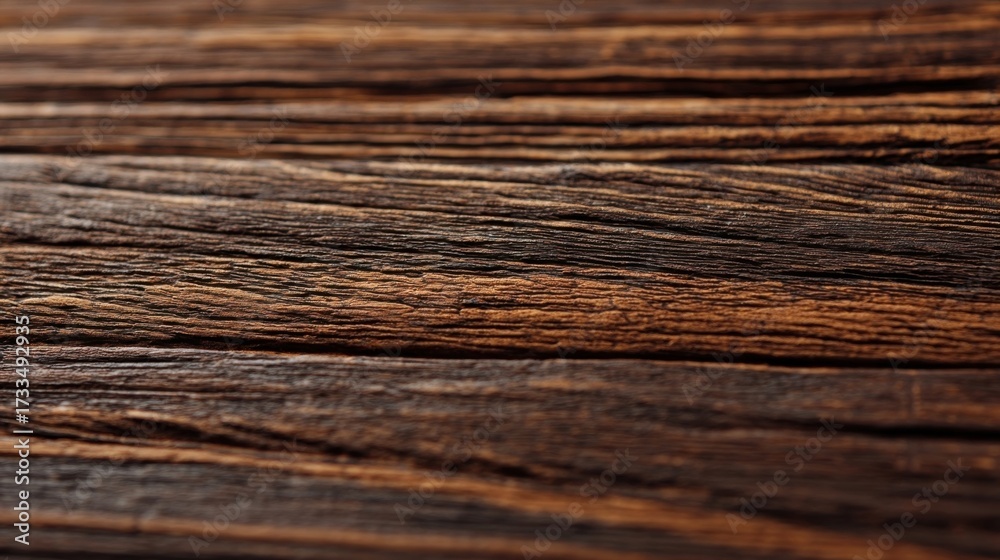 Fototapeta premium Close-up of an aged wooden surface with prominent grain patterns,