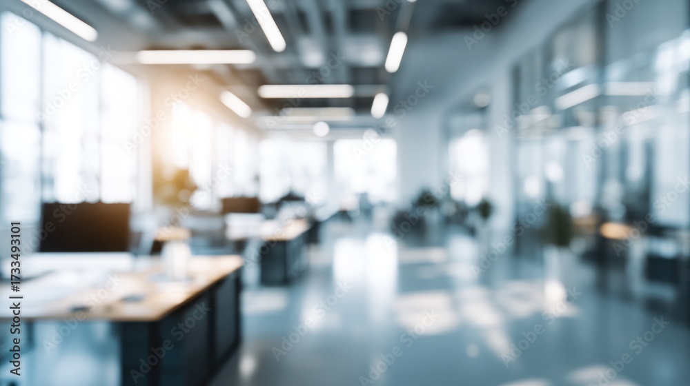 Fototapeta premium Modern office interior blurred background