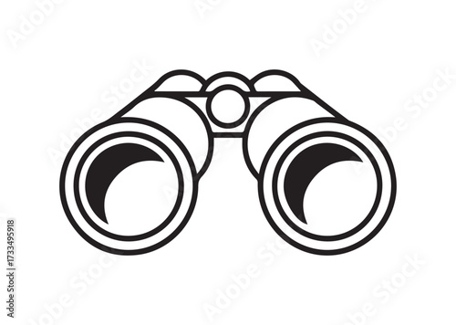 Binoculars line art vector