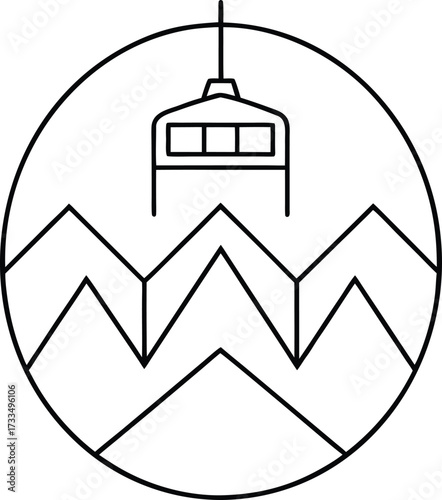 minimalist aerial sketch of futuristic concentric design illustration on transparent background