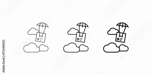 airborne package delivery icon sign vector