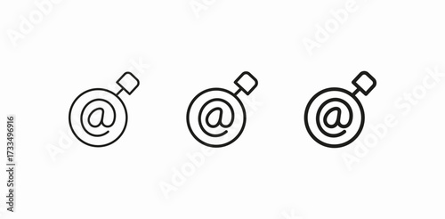 email magnifying search icon sign vector