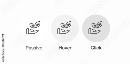 hand with leaves icon sign vector