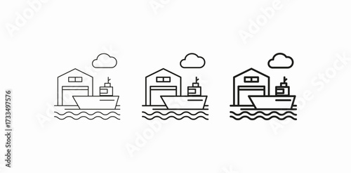 ship harbor shipping icon sign vector