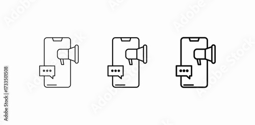 mobile marketing message icon sign vector
