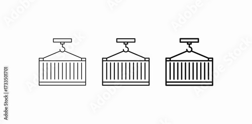 shipping container crane icon sign vector