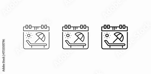 summer vacation calendar icon sign vector