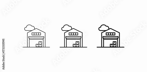 warehouse storage building icon sign vector