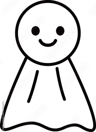 てるてる坊主のアイコン　モノトーン