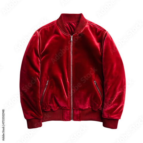 Velvet Bomber Jacket Perfect For Evening. PNG
