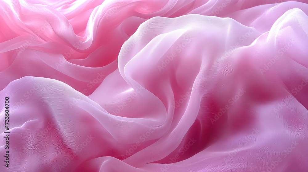 Obraz premium Abstract background with soft pink fabric folds creating a dreamy texture