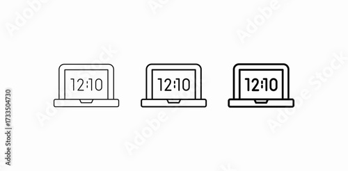 laptop digital time icon sign vector
