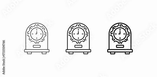 mantle antique clock icon sign vector