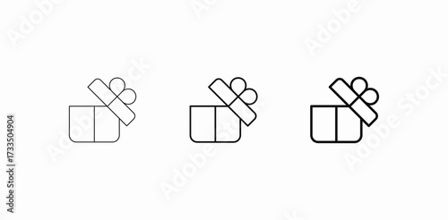 opened celebration present icon sign vector