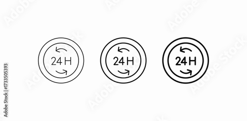 twentyfour hour service icon sign vector