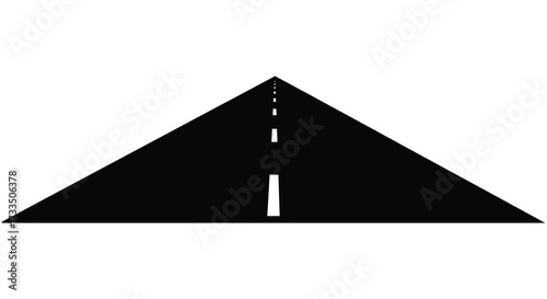 Simple Black and White Road Illustration Leading to a Distant Point