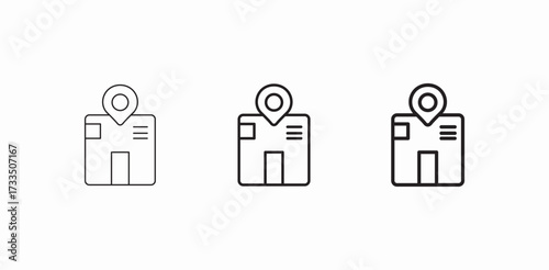 building location pin icon sign vector
