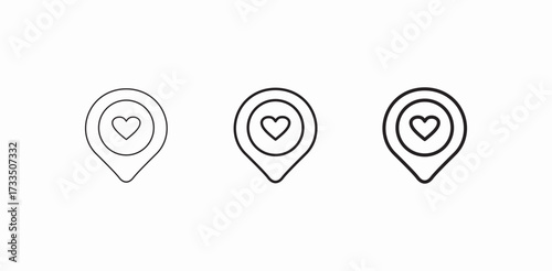 favorite loved location icon sign vector