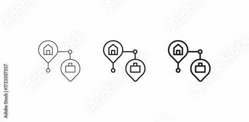 home work commute icon sign vector