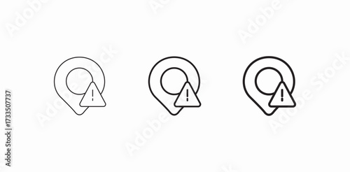 location warning alert icon sign vector