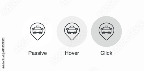 taxi cab pin icon sign vector