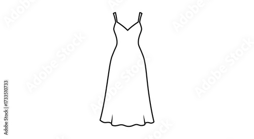 Elegant Spaghetti Strap Maxi Dress Fashion Illustration for Design and Style
