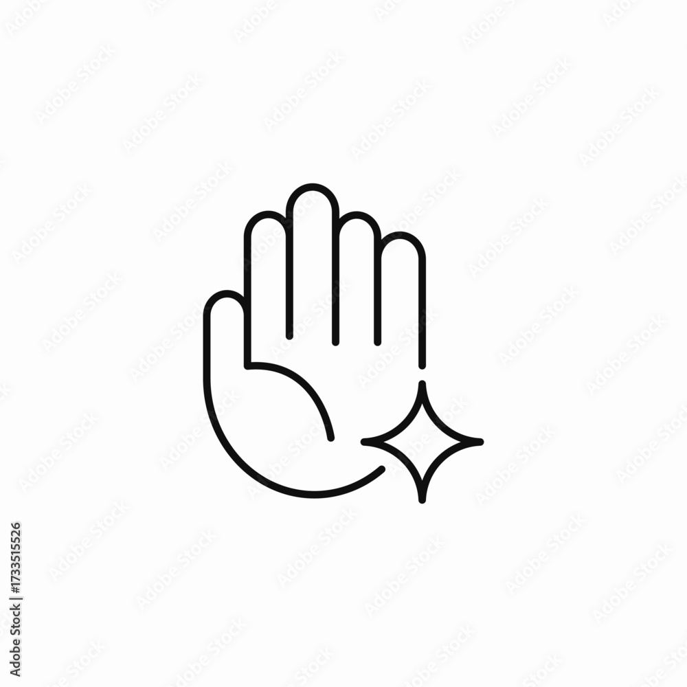 Fototapeta premium clean sparkling hand icon sign vector