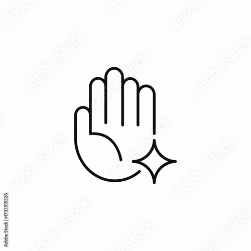 clean sparkling hand icon sign vector