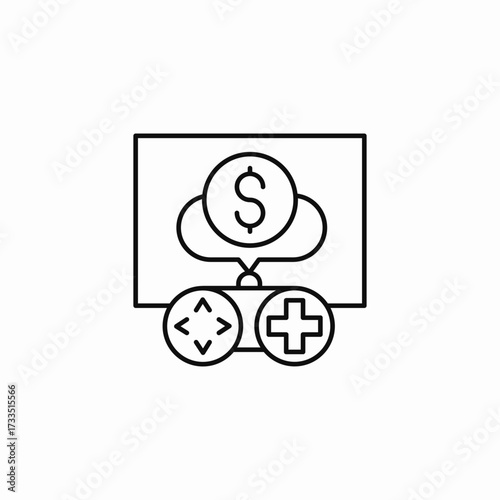 cloud gaming monetization icon sign vector