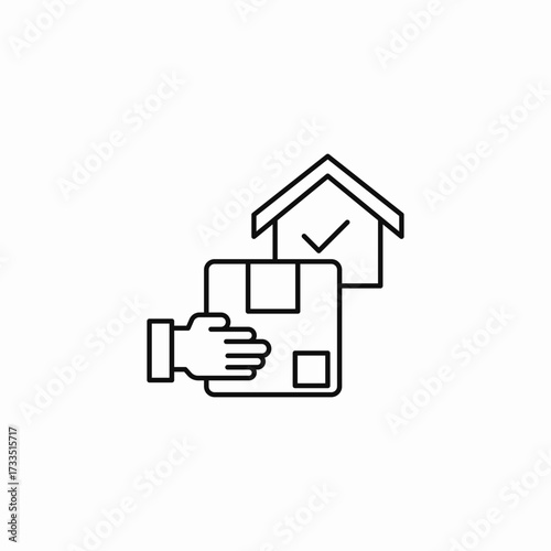 delivered package success icon sign vector