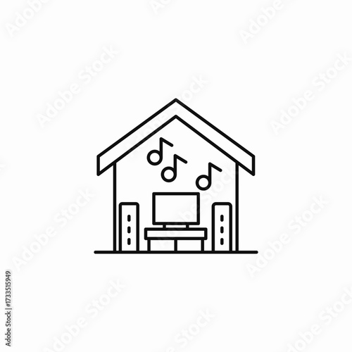 home entertainment system icon sign vector