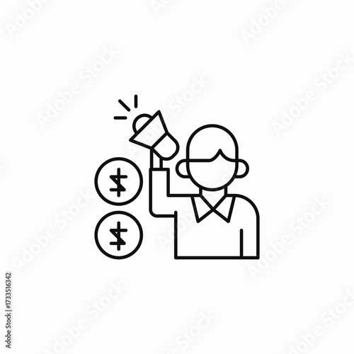 promote financial success icon sign vector
