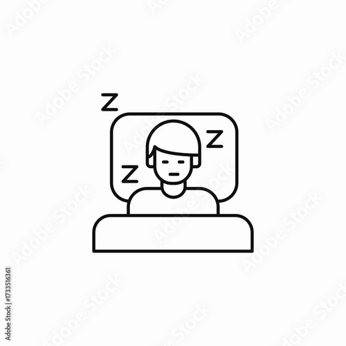 relaxing sleeping person icon sign vector