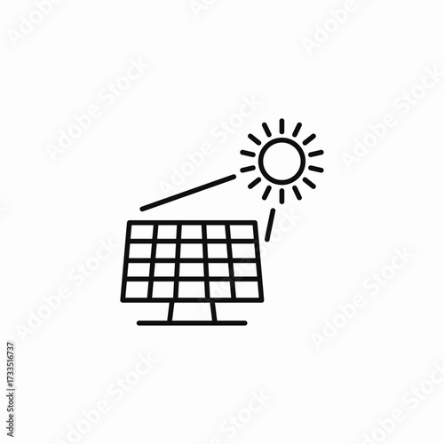 sun panel generating icon sign vector