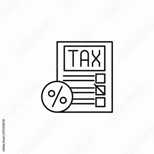tax form percentage icon sign vector