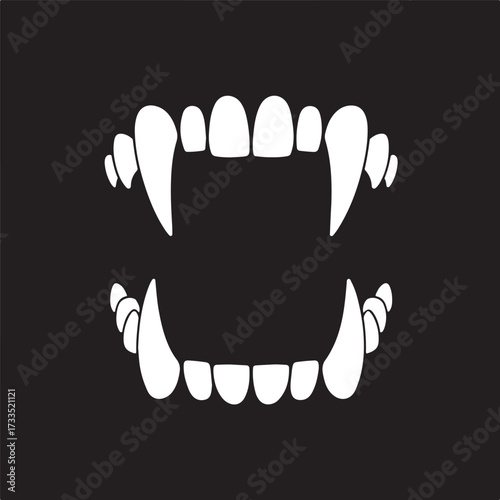 Grisly jagged horror teeth illustration