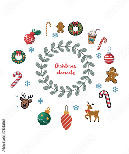 Holiday Elements Collection Christmas Vector